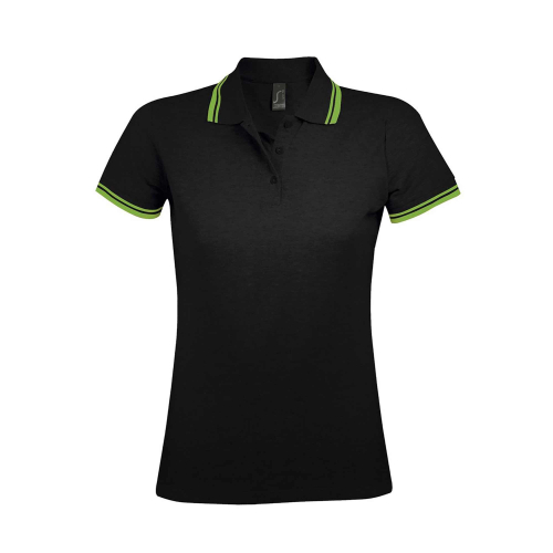 Pasadena custom polo shirt for women, Women's Polo Shirts, Size: S, Color: black and white, Size: S, Color: dark green with whit