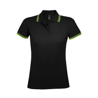 Pasadena custom polo shirt for women, Women's Polo Shirts, Size: S, Color: black and white, Size: S, Color: dark green with whit