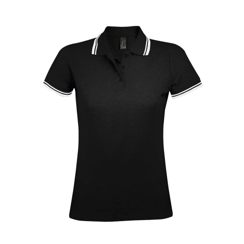 Pasadena custom polo shirt for women, Women's Polo Shirts, Size: S, Color: black and white, Size: S, Color: dark green with whit