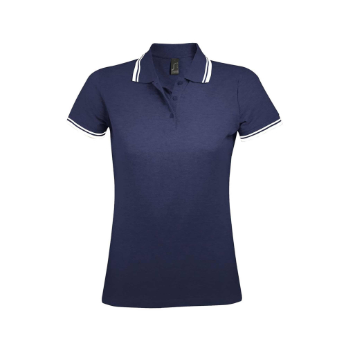 Pasadena custom polo shirt for women, Women's Polo Shirts, Size: S, Color: black and white, Size: S, Color: dark green with whit