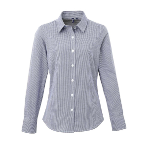 Personalized checked shirt for women, Women's Shirts, Size: XS, Color: navy/white, Size: XS, Color: black/white, Size: XS, Color 2
