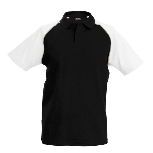 Custom Kariban Base Ball polo shirt, Men's Polo Shirts, Size: S, Color: Black_Red_Raglan, Size: S, Color: Black_White_Raglan, Si