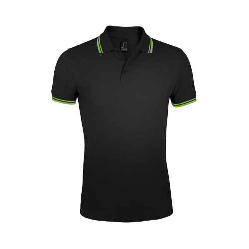 Pasadena custom polo shirt for men, Men's Polo Shirts, Size: S, Color: black and white, Size: S, Color: dark green with white, S