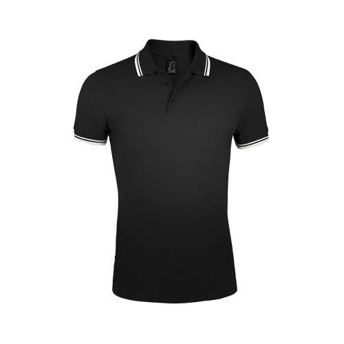 Pasadena custom polo shirt for men, Men's Polo Shirts, Size: S, Color: black and white, Size: S, Color: dark green with white, S
