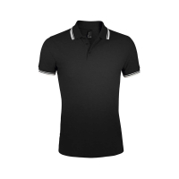 Pasadena custom polo shirt for men, Men's Polo Shirts, Size: S, Color: black and white, Size: S, Color: dark green with white, S