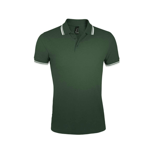 Pasadena custom polo shirt for men, Men's Polo Shirts, Size: S, Color: black and white, Size: S, Color: dark green with white, S