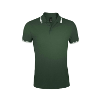 Pasadena custom polo shirt for men, Men's Polo Shirts, Size: S, Color: black and white, Size: S, Color: dark green with white, S