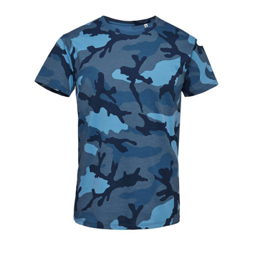 Custom camouflage T-shirt for men, Men's t-shirts, Size: S, Color: Camouflage, Size: S, Color: Blue camouflage_ASQ, Size: S, Col