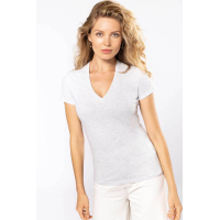 Personalized organic cotton v-neck T-shirt for women, Women t-shirts, Size: XS, Color: White, Size: XS, Color: Black, Size: XS, 
