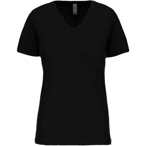 Personalized organic cotton v-neck T-shirt for women, Women t-shirts, Size: XS, Color: White, Size: XS, Color: Black, Size: XS, 