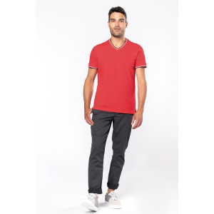 Personalized V-neck pique T-shirt, Men's t-shirts, Size: S, Color: White, Size: S, Color: rosu, Size: S, Color: Navy, Size: S, C