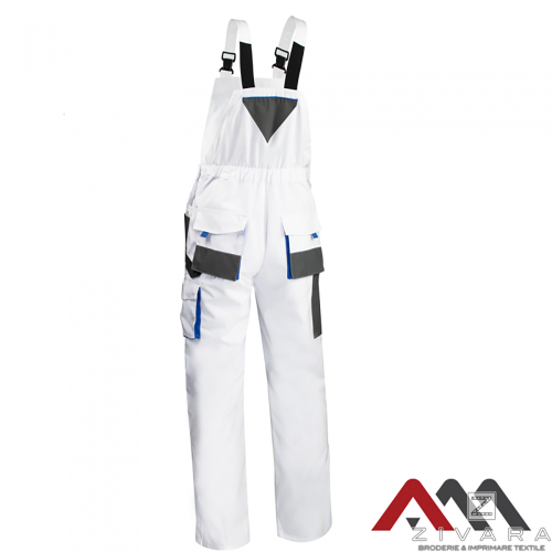 Salopeta de lucru clasica, Pantaloni & Salopete de lucru, Size: S, Color: White, Size: m, Color: White, Size: IT, Color: White, 