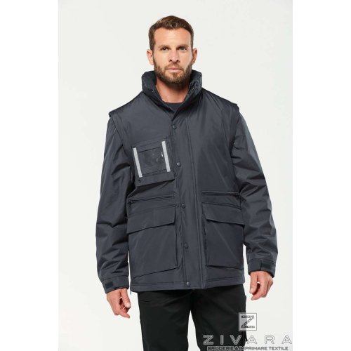 Parka cu maneci detasabile WKZ6106, Men's Bodywarmer, Size: S, Color: Black, Size: m, Color: Black, Size: IT, Color: Black, Size