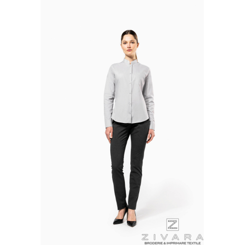 Camasa cu guler mandarin pentru dama KAZ514, Women's Shirts, Size: XS, Color: White, Size: S, Color: White, Size: m, Color: Whit