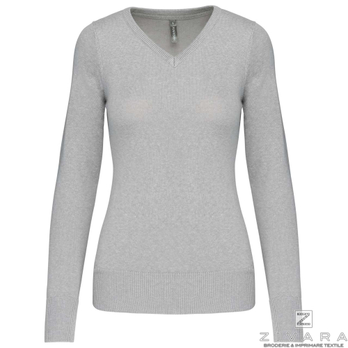 Bluza tricotata V-neck pentru dama KAZ966, Women's Sweatshirts, Size: XS, Color: Charcoal, Size: S, Color: Charcoal, Size: m, Co