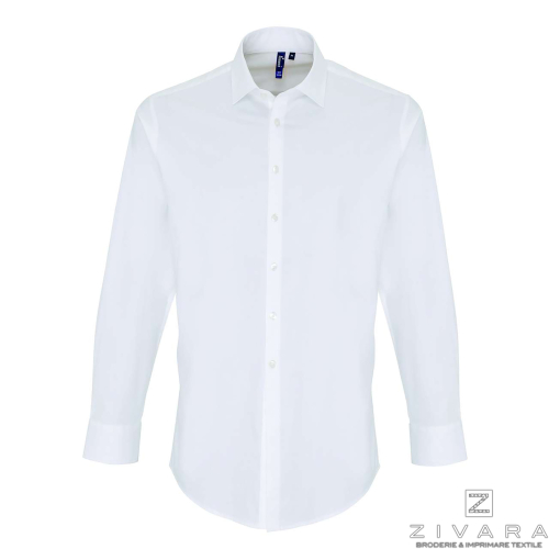 Camasa Stretch din poplin PRZ244, Men's Shirts, Size: S, Color: White, Size: m, Color: White, Size: IT, Color: White, Size: XL, 