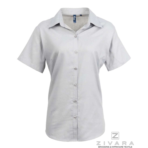 Camasa oxford cu maneca scurta PRZ336, Women's Shirts, Size: XS, Color: White, Size: S, Color: White, Size: m, Color: White, Siz