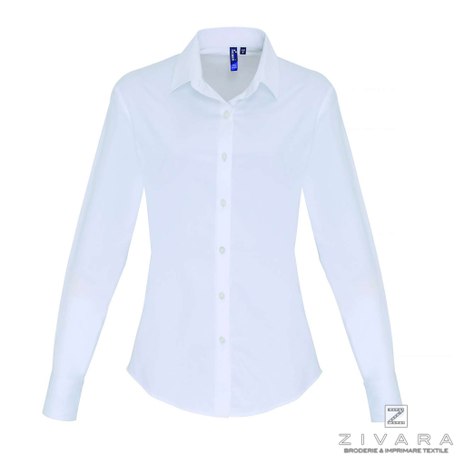 Camasa stretch din poplin pentru dama PRZ344, Women's Shirts, Size: XS, Color: White, Size: S, Color: White, Size: m, Color: Whi