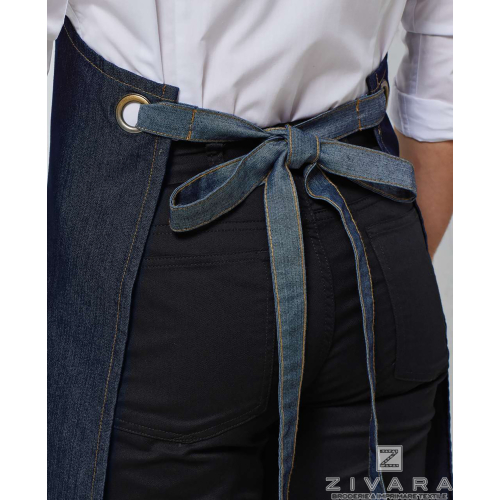 Sort cu pieptar denim constrastant PRZ127, Uniforme bucatari/ospatari