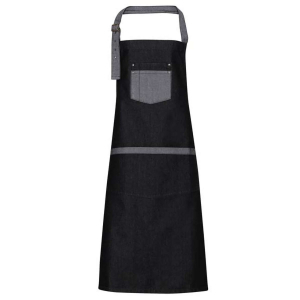 Sort cu pieptar denim constrastant PRZ127, Uniforme bucatari/ospatari 2