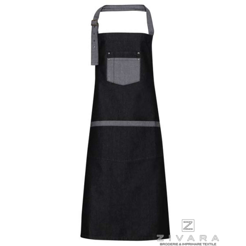 Sort cu pieptar denim constrastant PRZ127, Uniforme bucatari/ospatari