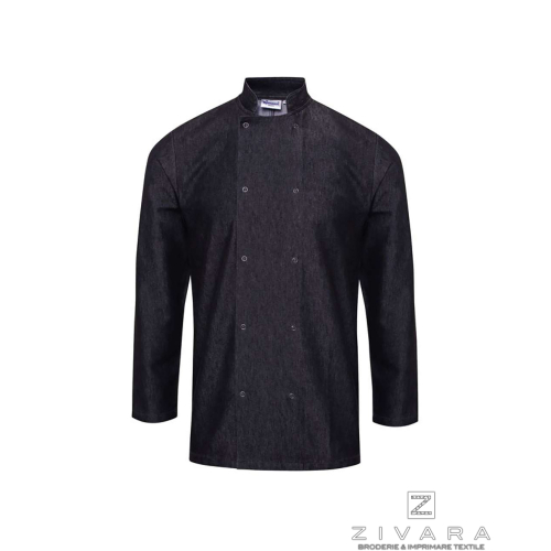 Camasa denim de bucatar PRZ660, Uniforme bucatari/ospatari, Size: XS, Color: Black denim, Size: S, Color: Black denim, Size: m, 