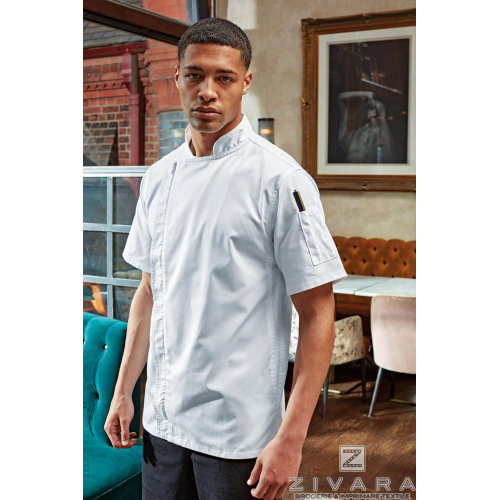 Camasa de bucatar cu fermoar PRZ906, Uniforme bucatari/ospatari, Size: XS, Color: Indigo denim, Size: S, Color: Indigo denim, Si