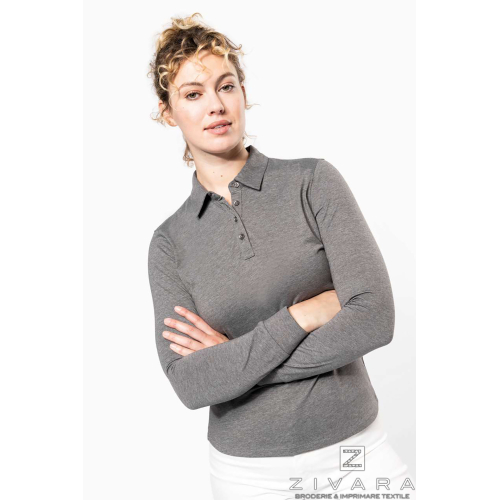 Bluza polo cu nasturi metalici KAZ265 pentru dama, Women's Sweatshirts, Size: S, Color: gri, Size: m, Color: gri, Size: IT, Colo