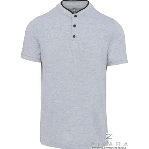 Tricou polo cu guler mandarin KAZ223, Men's Polo Shirts, Size: XS, Color: White, Size: S, Color: White, Size: m, Color: White, S