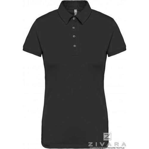 Tricou polo cu nasturi metalici KAZ263 pentru dama, Women's Polo Shirts, Size: S, Color: White, Size: m, Color: White, Size: IT,