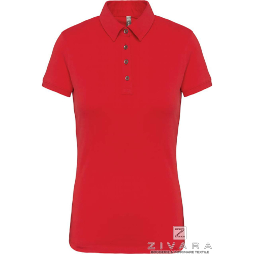 Tricou polo cu nasturi metalici KAZ263 pentru dama, Women's Polo Shirts, Size: S, Color: White, Size: m, Color: White, Size: IT,
