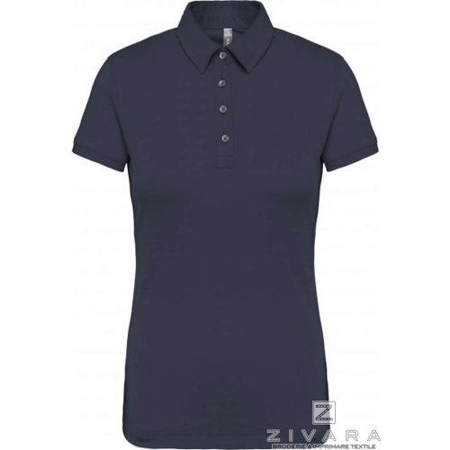 Tricou polo cu nasturi metalici KAZ263 pentru dama, Women's Polo Shirts, Size: S, Color: White, Size: m, Color: White, Size: IT,