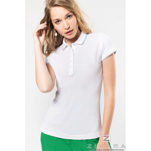 Tricou polo pentru dama KAZ251, Women's Polo Shirts, Size: XS, Color: White, Size: S, Color: White, Size: m, Color: White, Size: