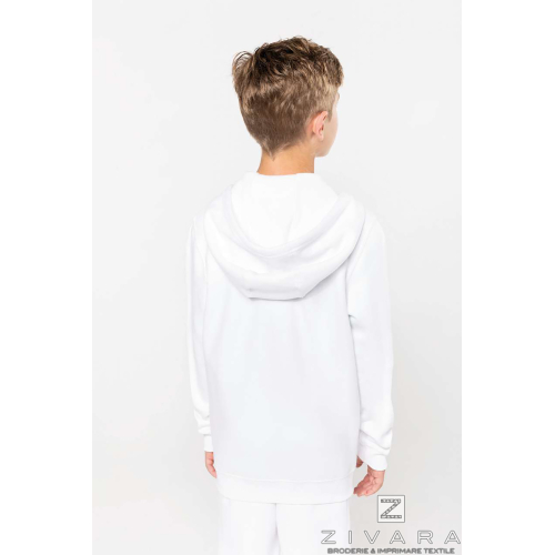 KAZ455 zip up hoodie for kids, Kids Hoodies, Size: 6/8, Color: White, Size: 8/10, Color: White, Size: 10/12, Color: White, Size: