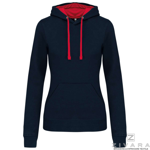 Hanorac bicolor pentru dama, Women's Hoodies, Size: XS, Color: bleu, Size: S, Color: bleu, Size: m, Color: bleu, Size: IT, Color