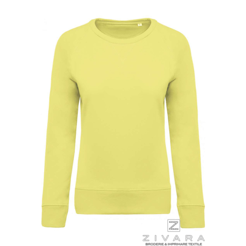 Bluza bumbac organic pentru dama KAZ481, Women's Sweatshirts, Size: XS, Color: Yellow Cornsilk, Size: S, Color: Yellow Cornsilk,