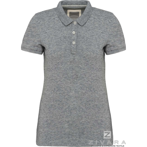 Tricou polo vintage pentru dama KVZ2207, Women's Polo Shirts, Size: XS, Color: Charcoal, Size: S, Color: Charcoal, Size: m, Colo
