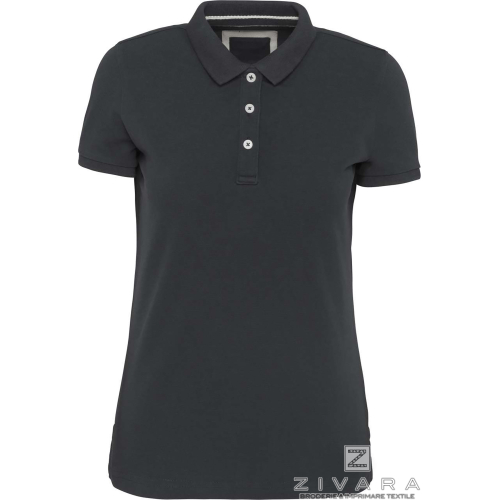Tricou polo vintage pentru dama KVZ2207, Women's Polo Shirts, Size: XS, Color: Charcoal, Size: S, Color: Charcoal, Size: m, Colo