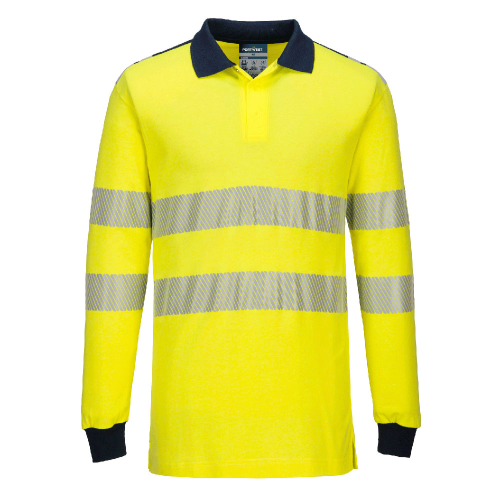 Camasa pw3 ignifug modaflame vizibilitate ridicata polo, Men's Polo Shirts, Size: IT, Color: Galben/Navy, Size: IT, Color: Galbe