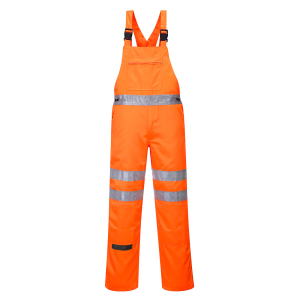 Pantaloni pieptar de serviciu Hi-Vis Poli-bumbac