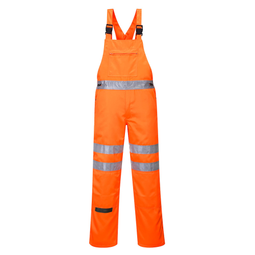 Pantaloni pieptar de serviciu Hi-Vis Poli-bumbac